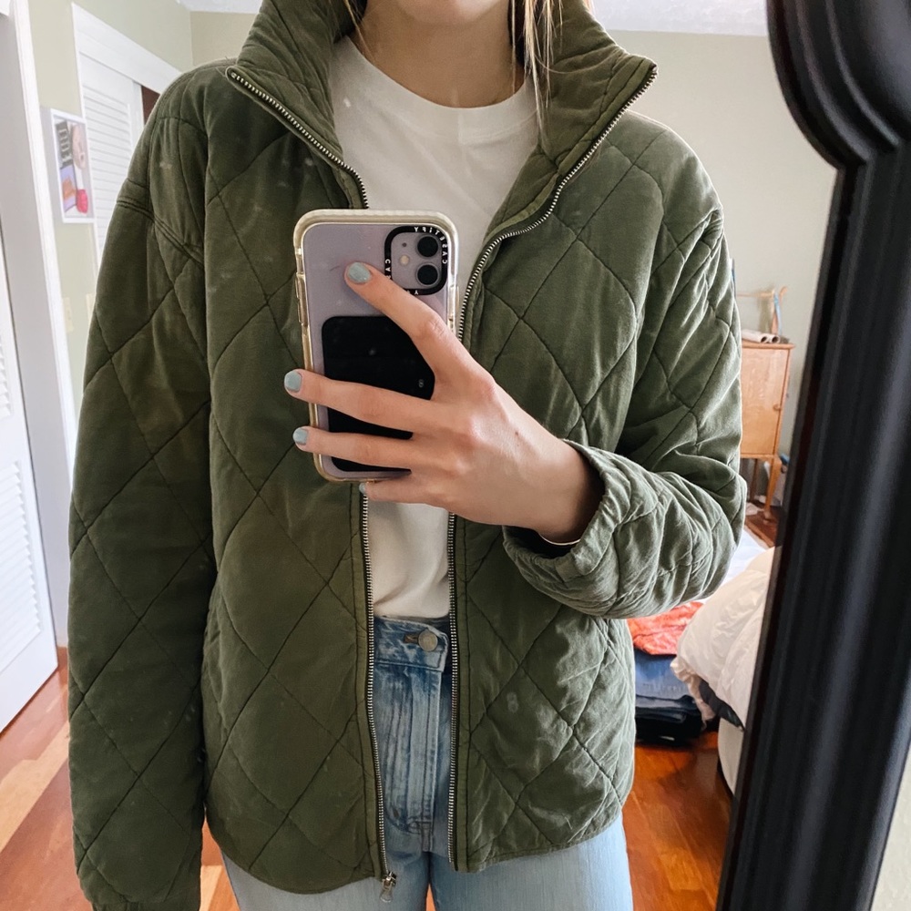 Wild Fable Army Green Quilted Jacket